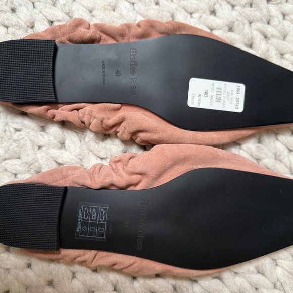 Reike Nen Pink Suede Ruched Flats - Picture 2 of 2
